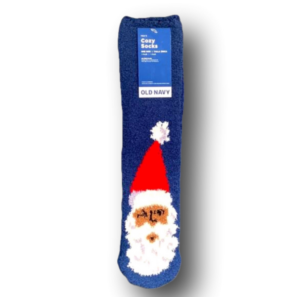 3/$15 Black Santa Christmas Holiday Funny Cozy Fashion Socks - NWT